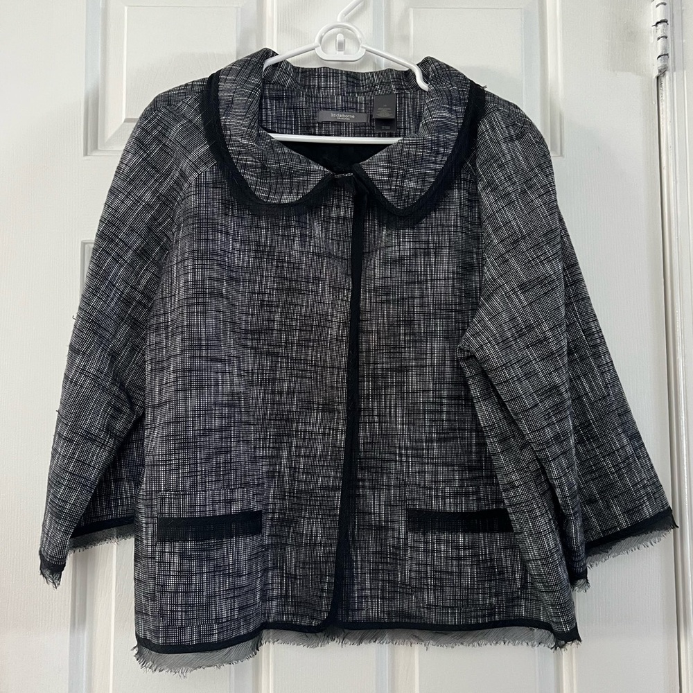 Liz Claiborne Black and Gray Patterned Blazer